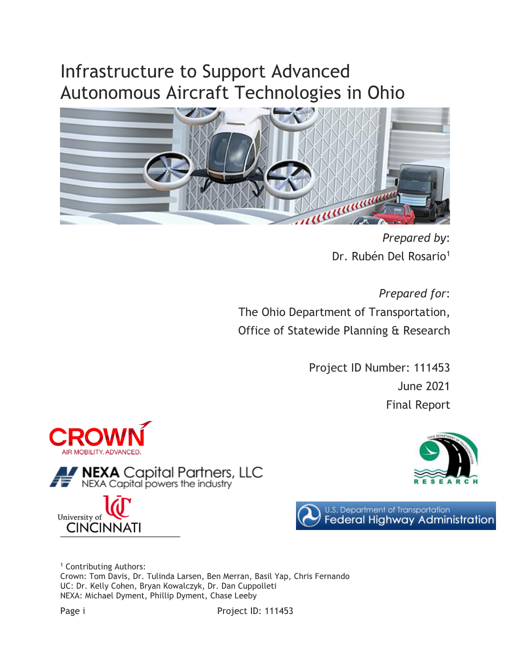 Infrastructure to Support Advanced Autonomous Aircraft Technologies in Ohio