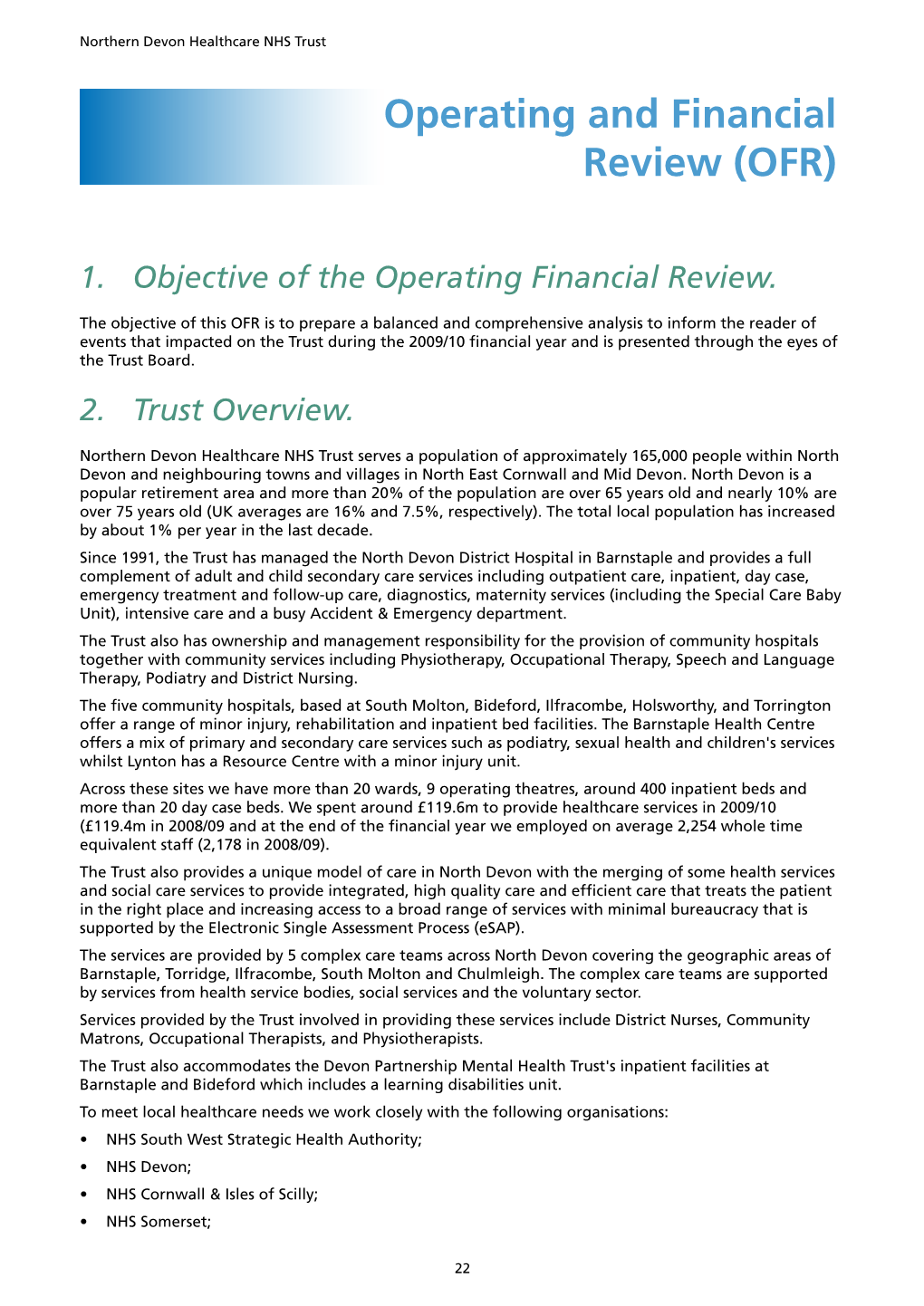 Operating and Financial Review (OFR)