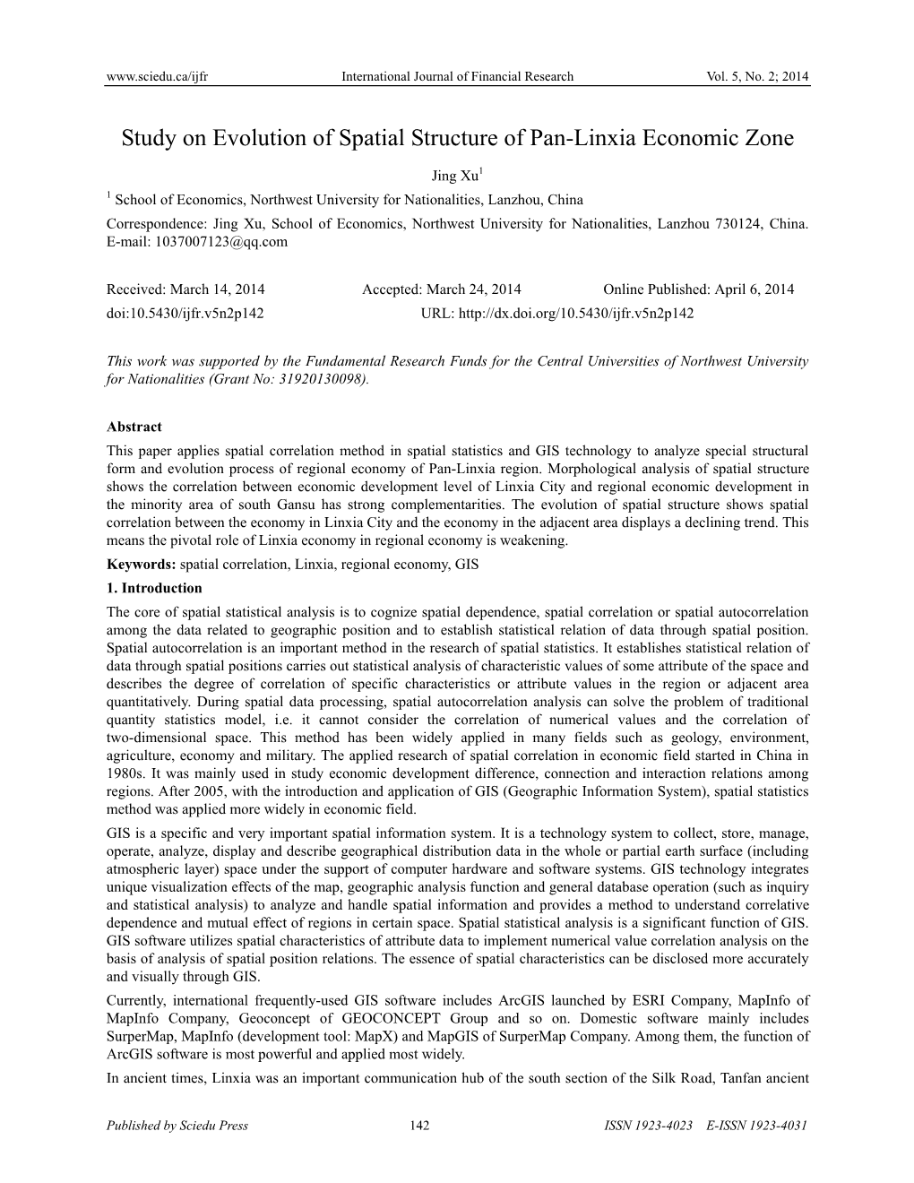 Study on Evolution of Spatial Structure of Pan-Linxia Economic Zone