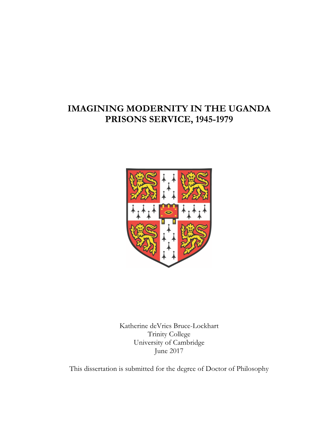 Imagining Modernity in the Uganda Prisons Service, 1945-1979