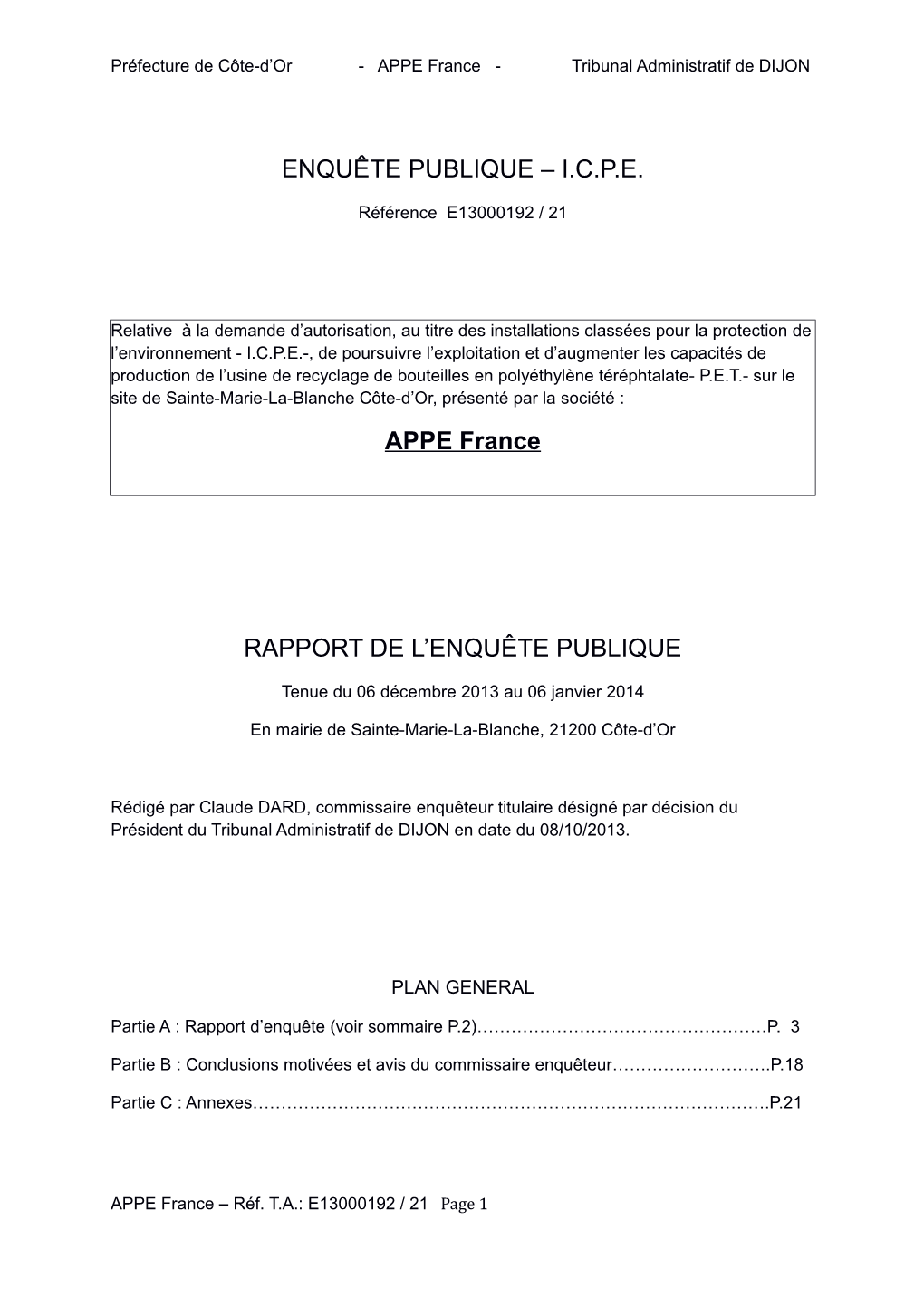 APPE France - Tribunal Administratif De DIJON