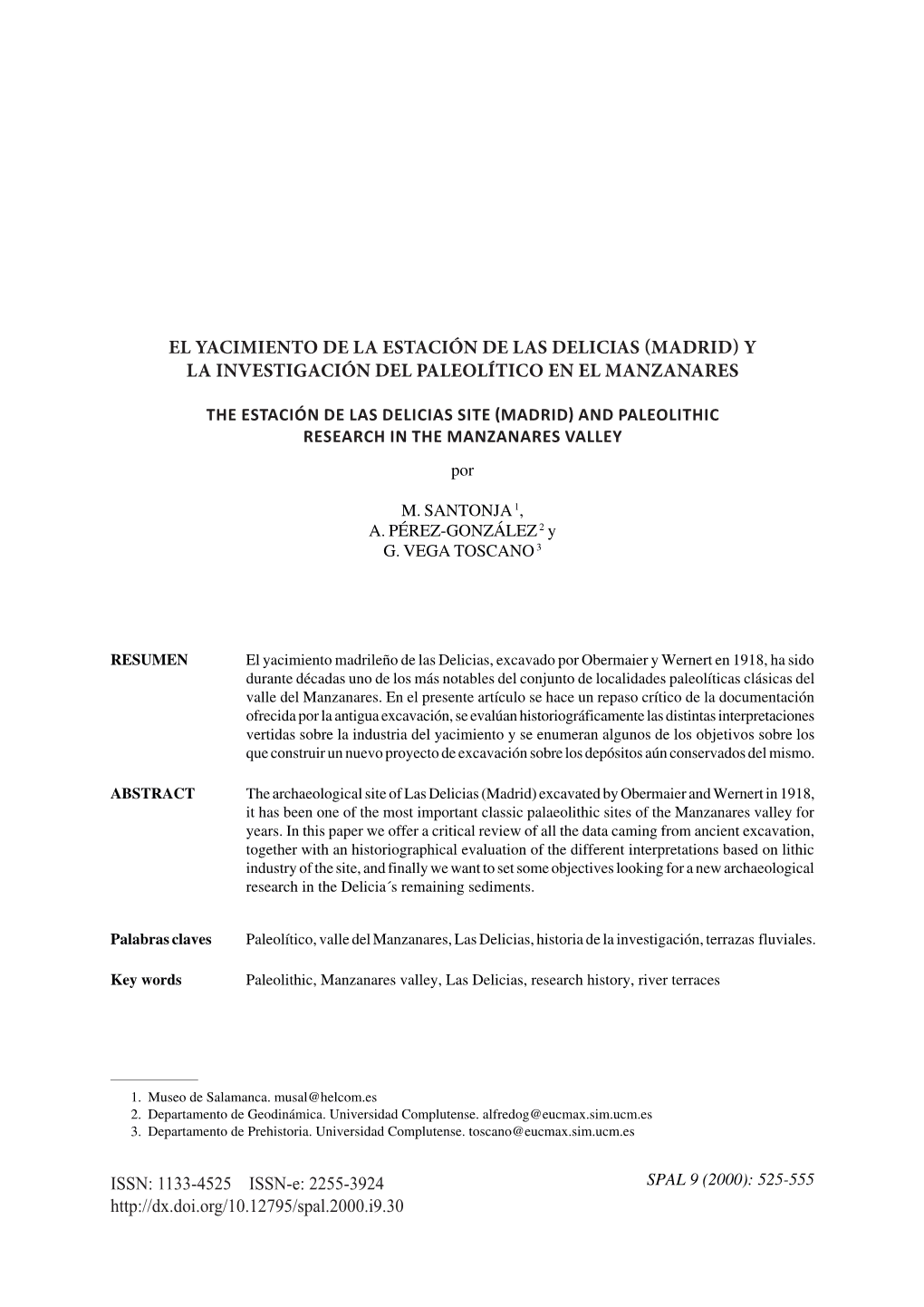 (Madrid). La Investigación Del Paleolítico En El Manzanares