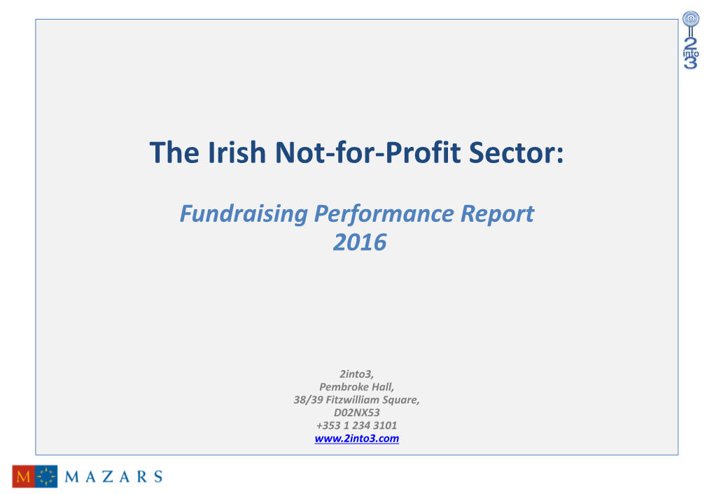 The Irish Not-For-Profit Sector