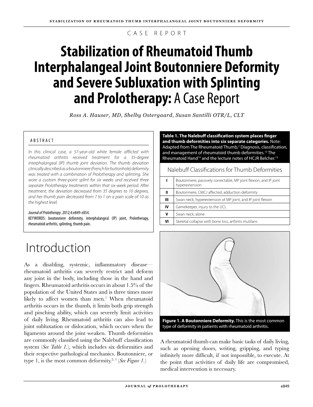 Stabilization of Rheumatoid Thumb Interphalangeal Joint Boutonniere Deformity