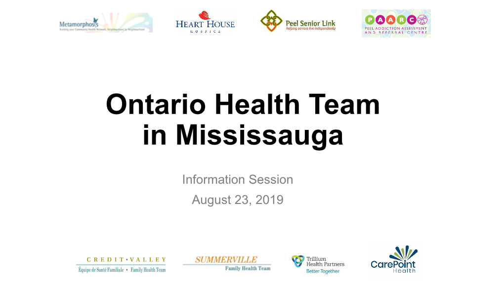 Ontario Health Team in Mississauga