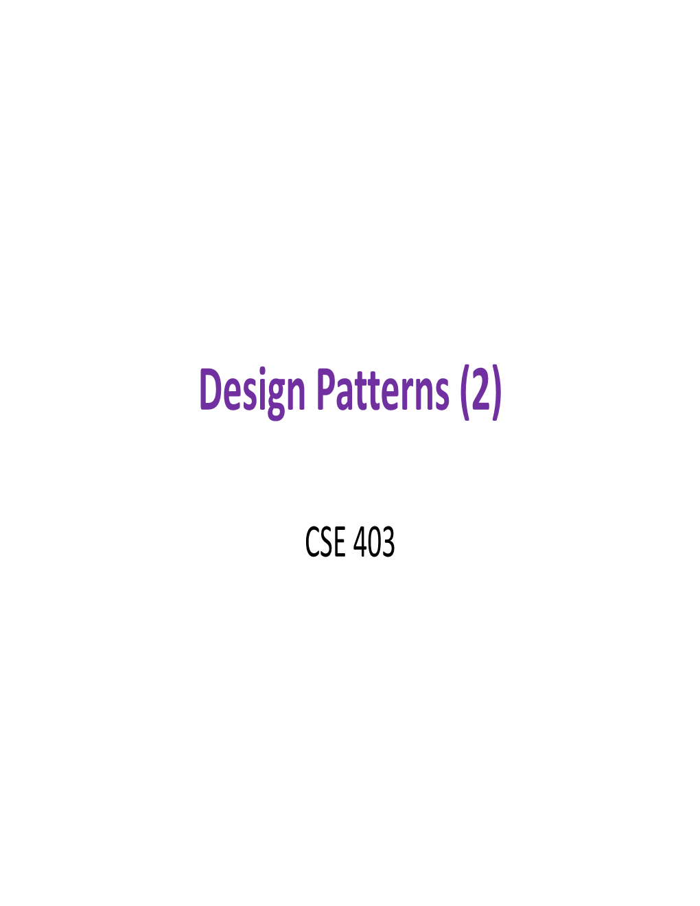 Design Patterns (2)