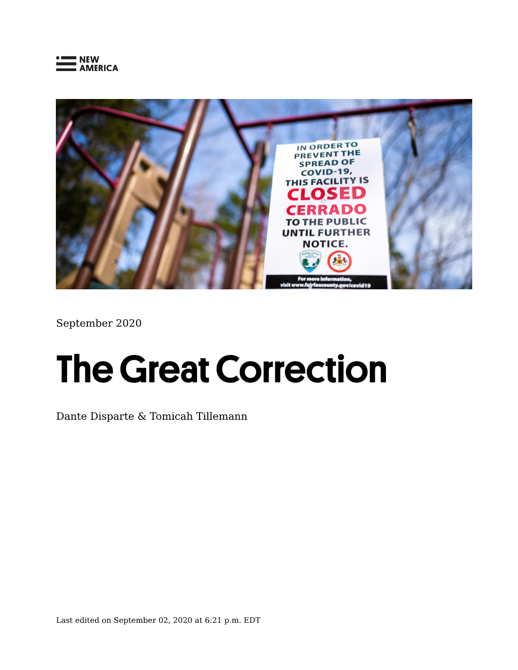 The Great Correction