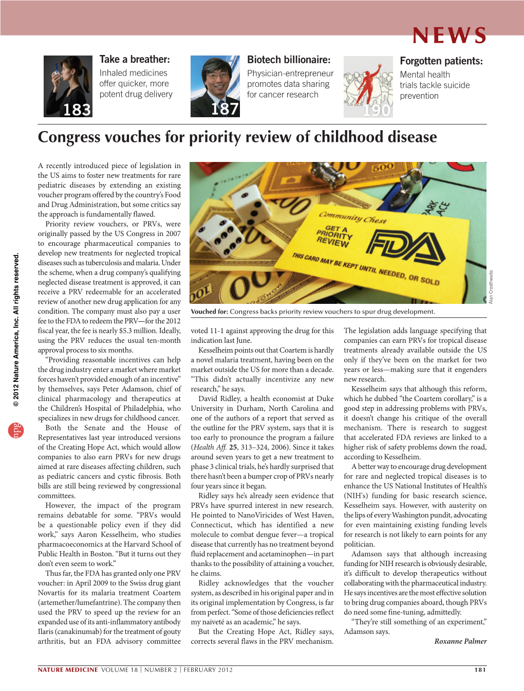 Congress Vouches for Priority Review of Childhood Disease