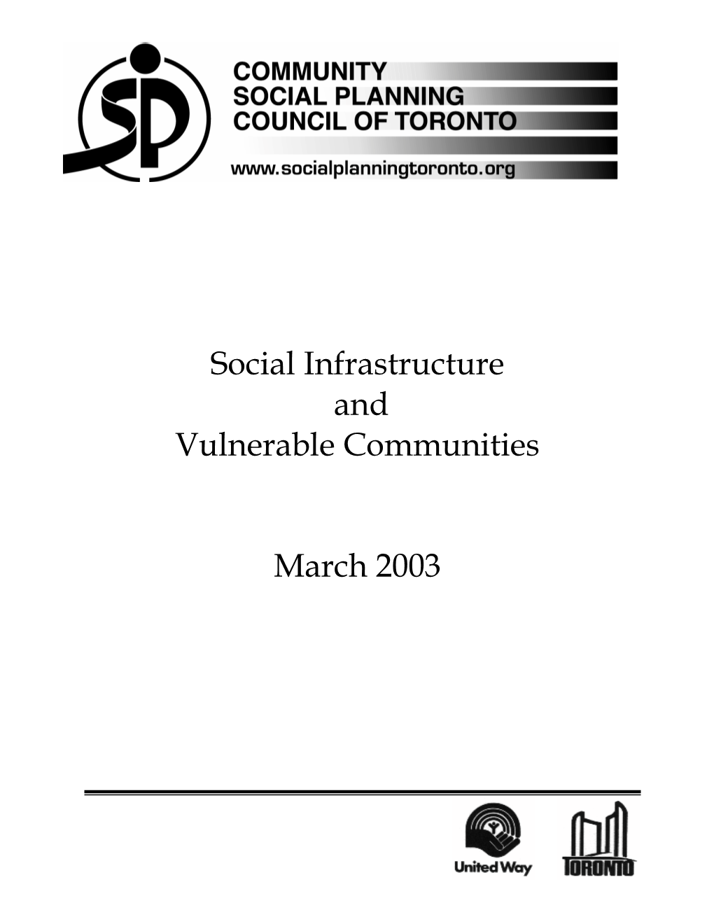 Social Infrastructure and Vulnerable Communities March 2003