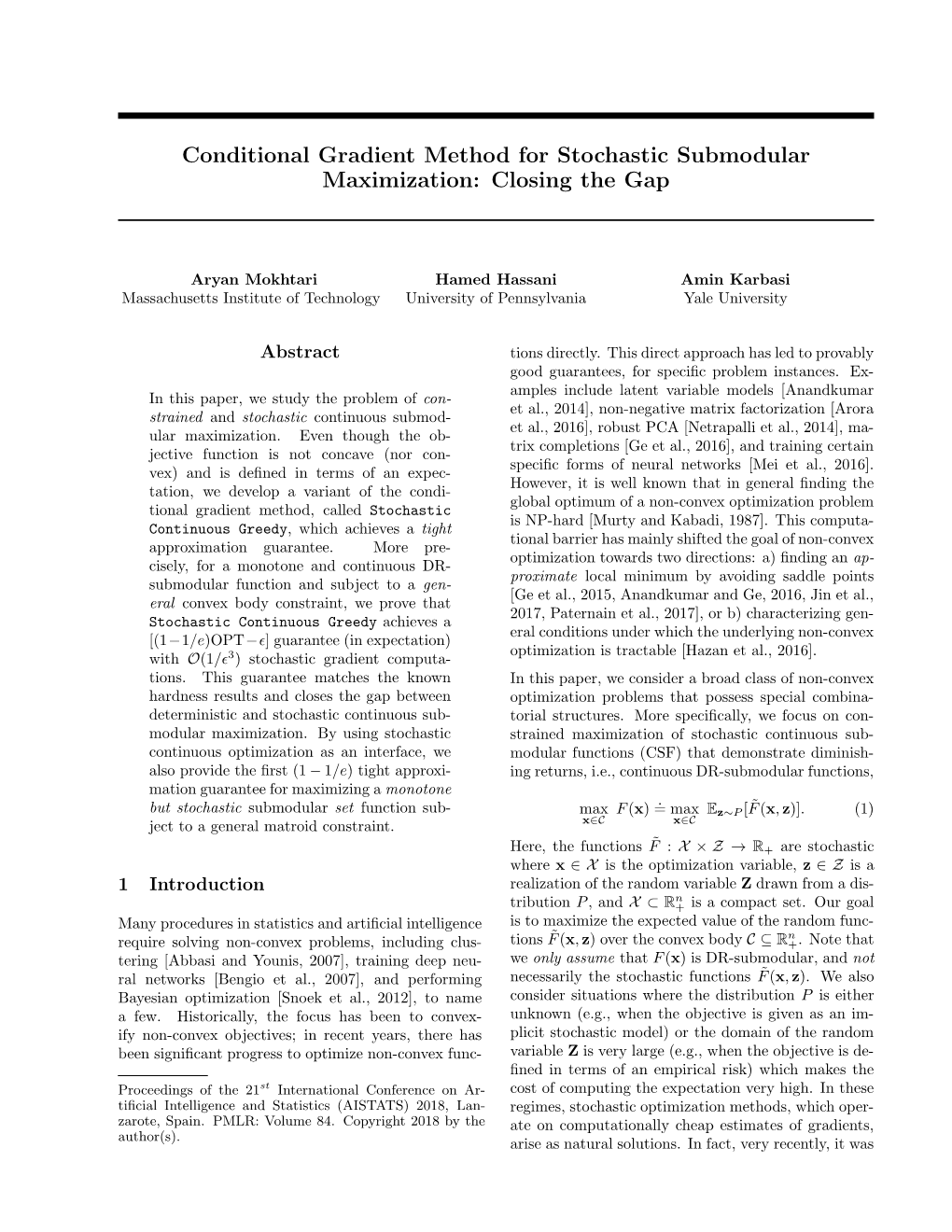 Conditional Gradient Method for Stochastic Submodular Maximization: Closing the Gap