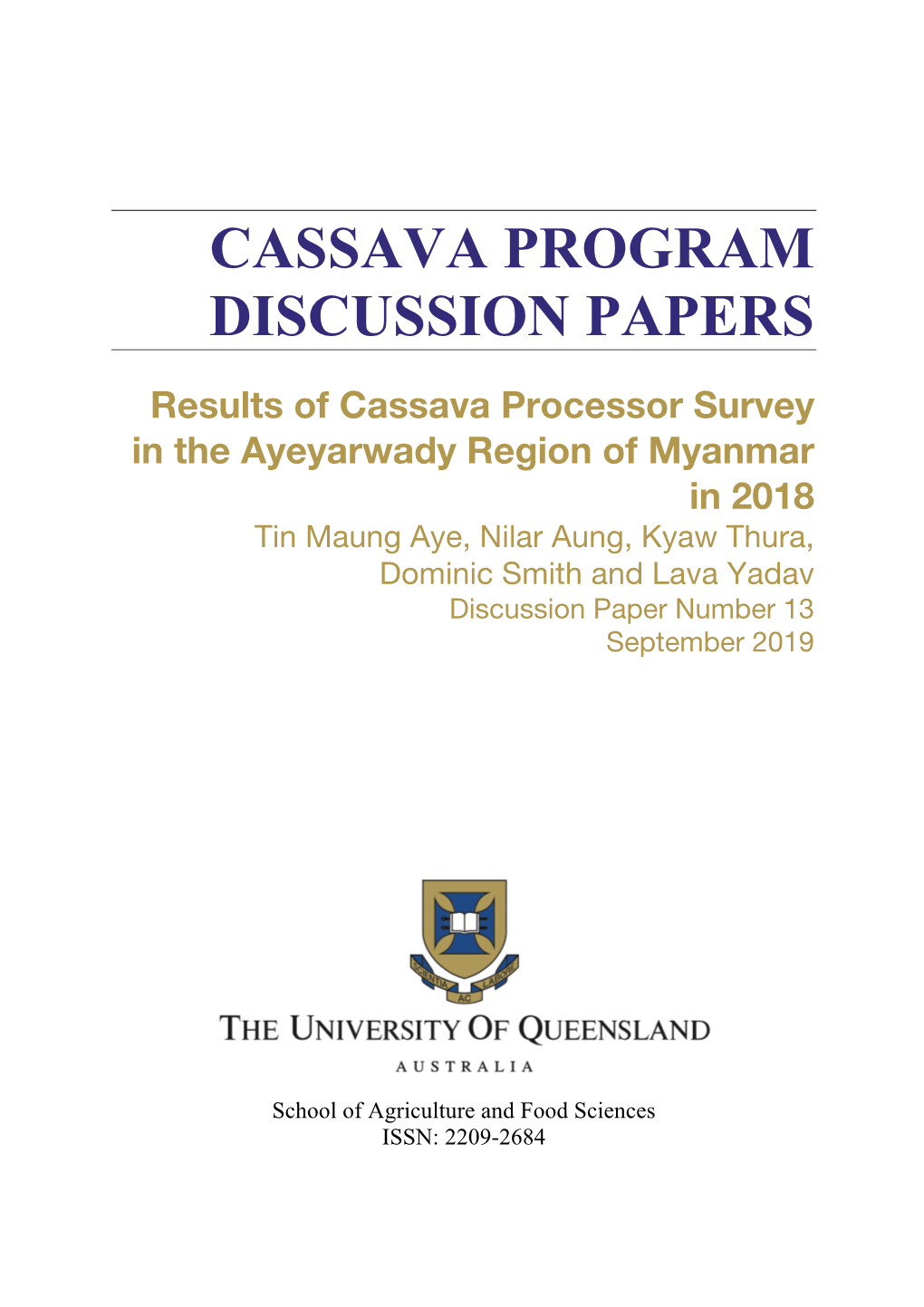 Results of Cassava Processor Survey in The