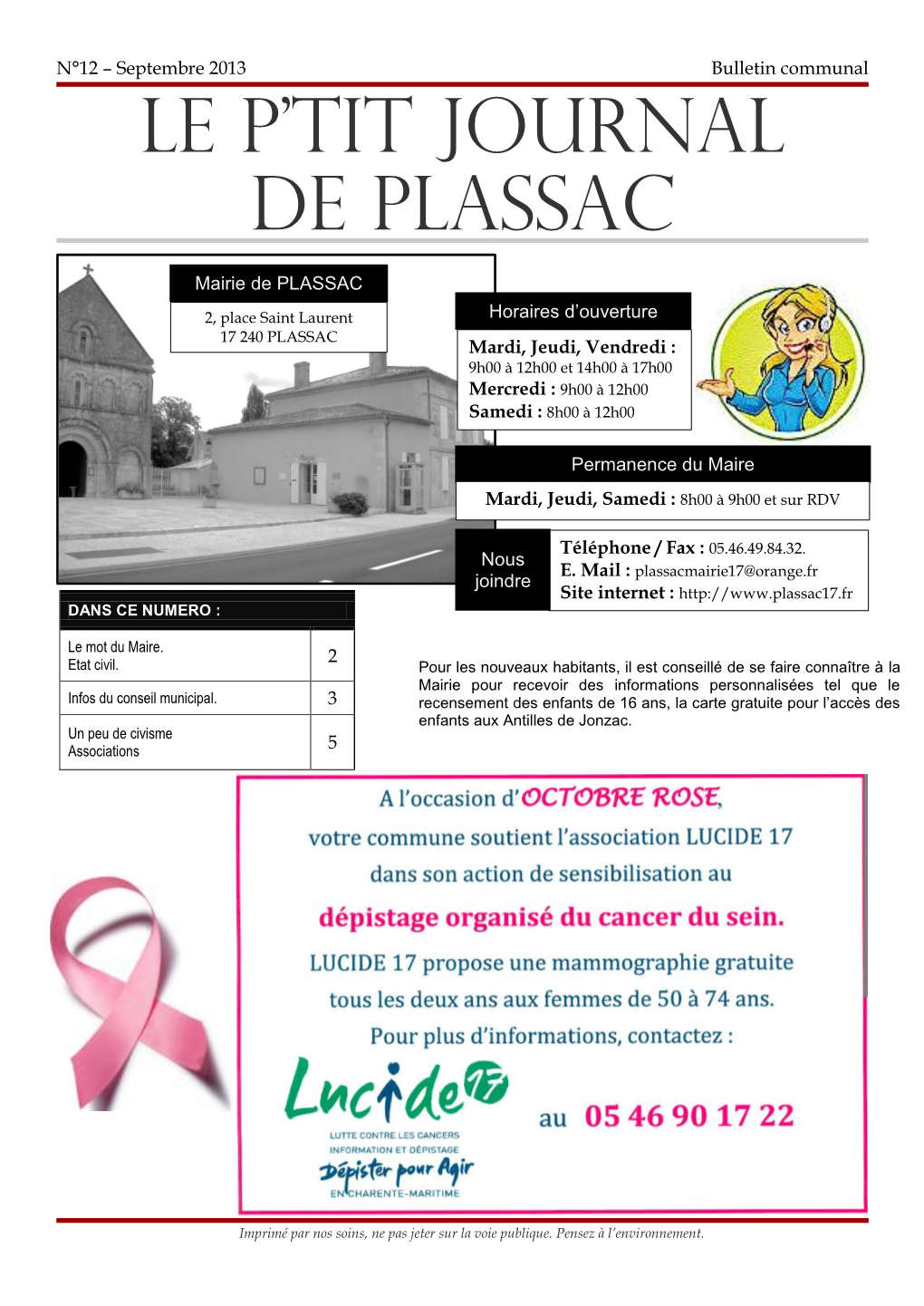 Le P'tit Journal De Plassac
