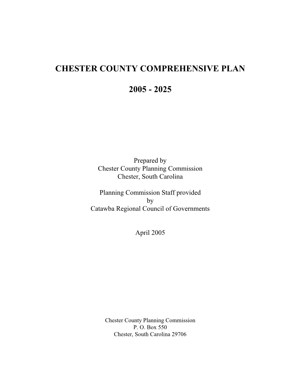 Chester County Comprehensive Plan