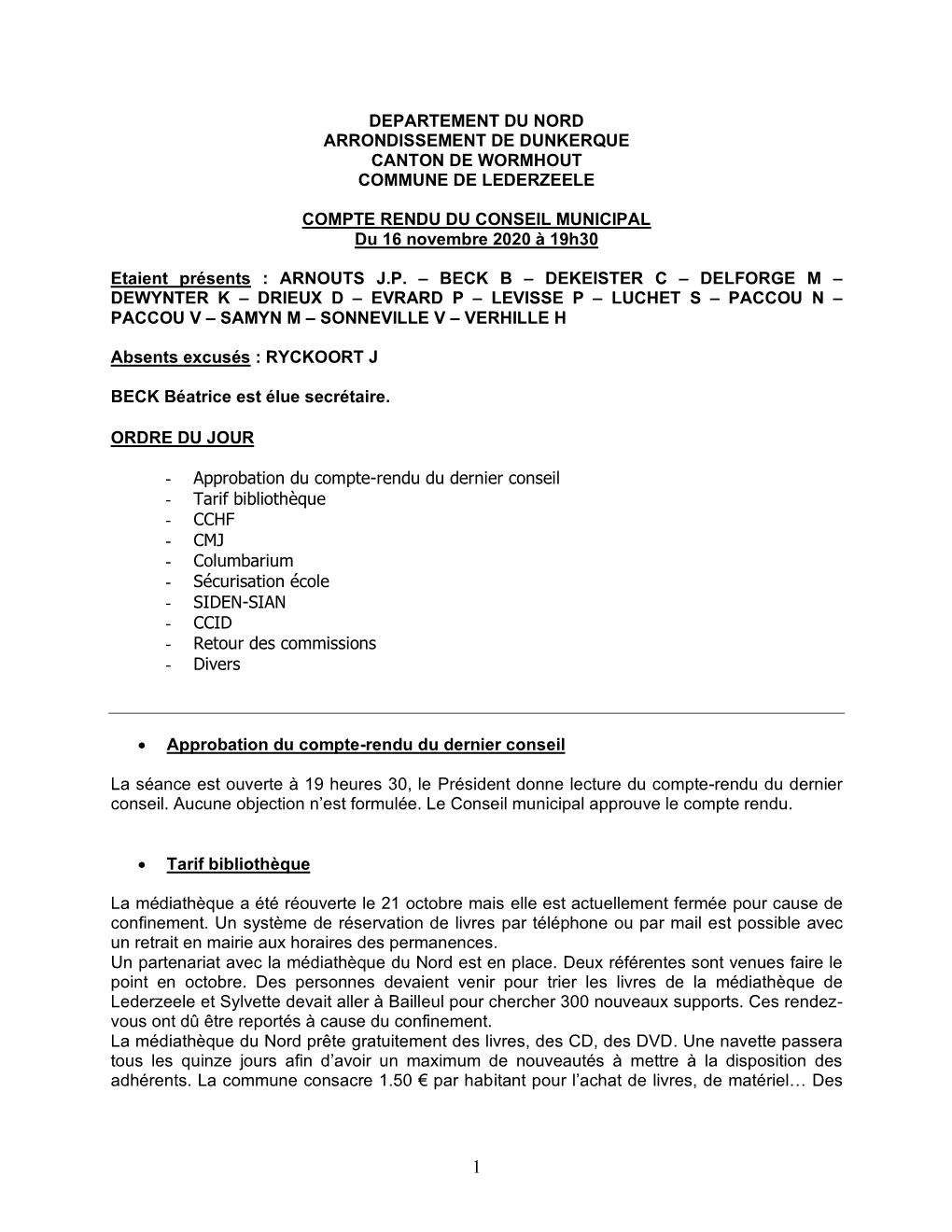 Departement Du Nord Arrondissement De Dunkerque Canton De Wormhout Commune De Lederzeele