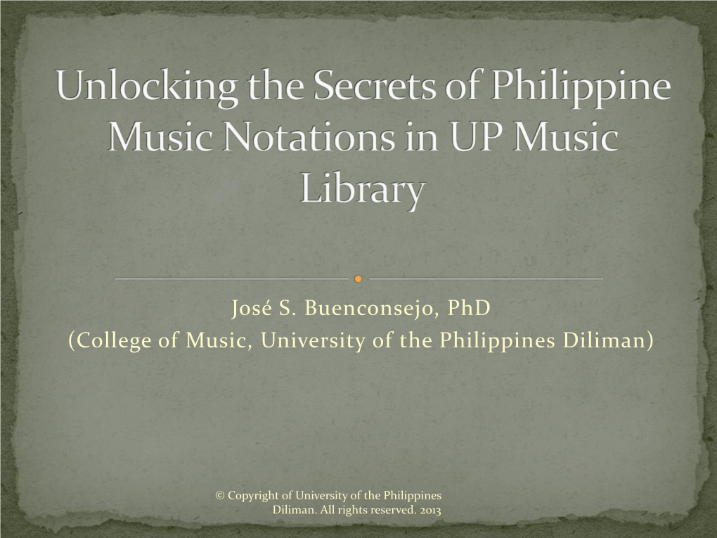 Unlocking the Secrets of Philippine Music Notations in up Music Library