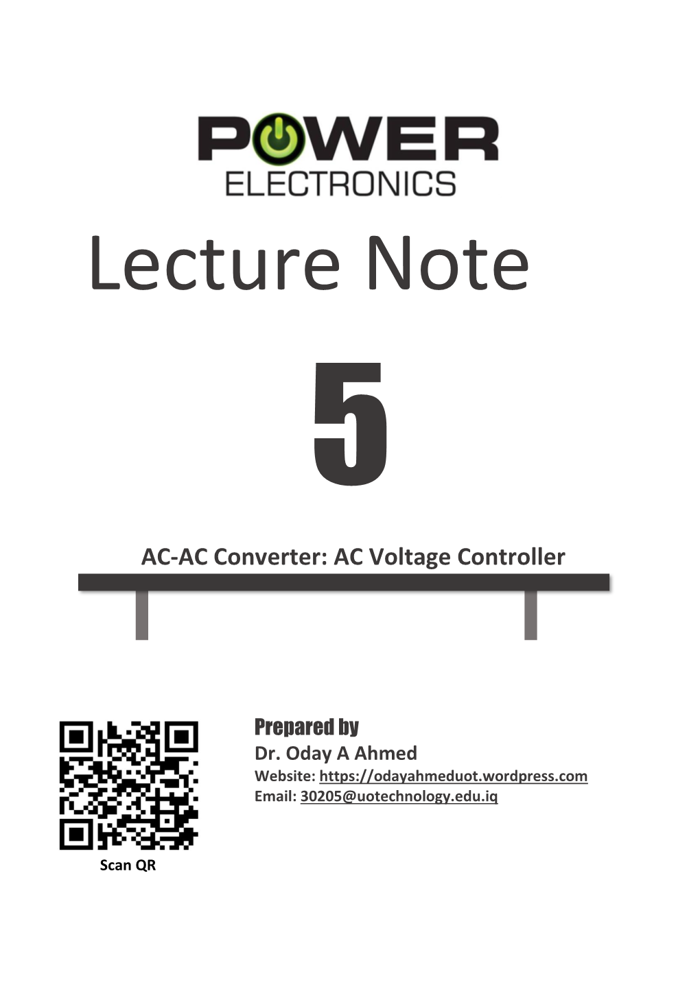 AC-AC Converter: AC Voltage Controller