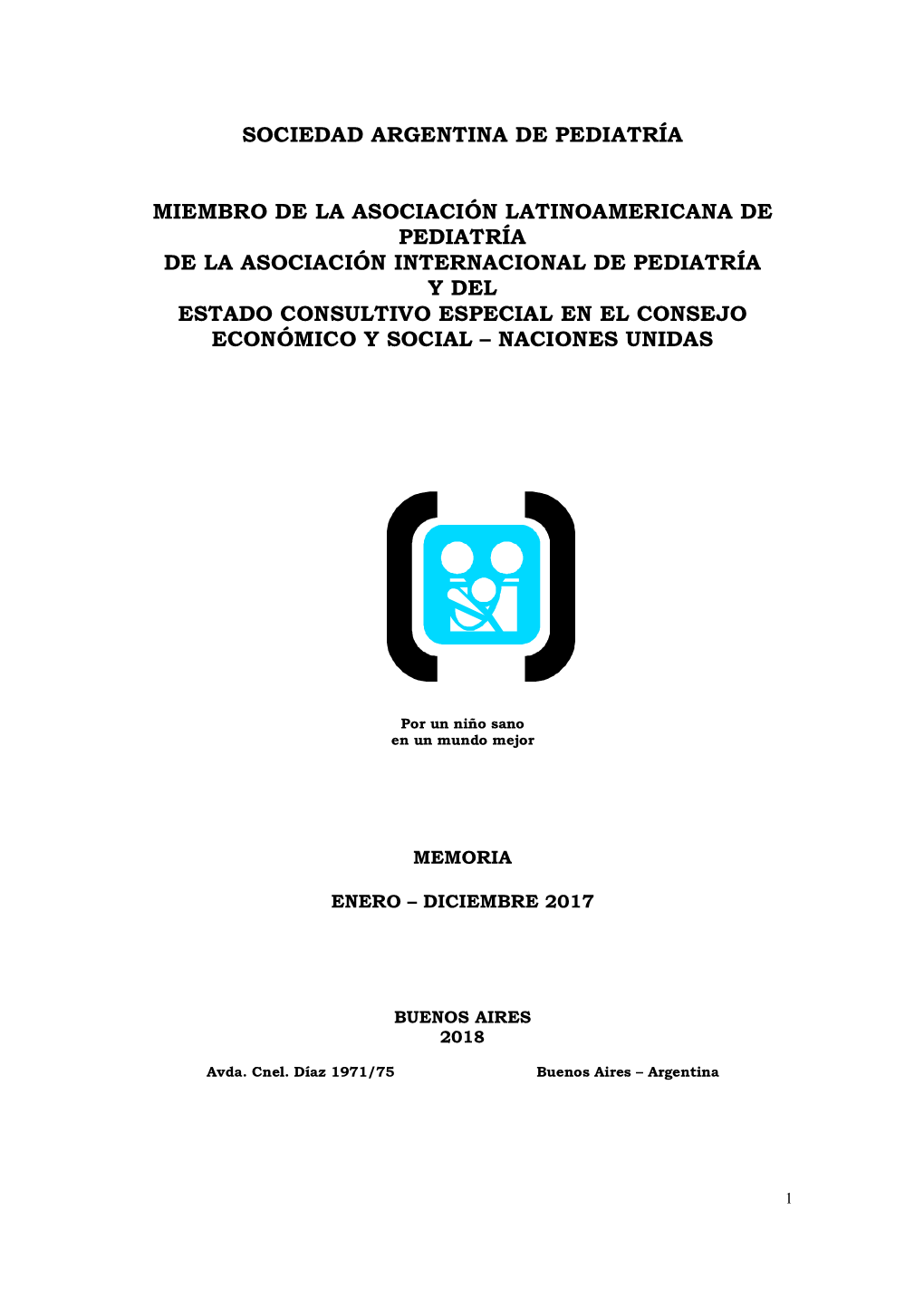 Memoria Sociedad Argentina De Pediatría 2017