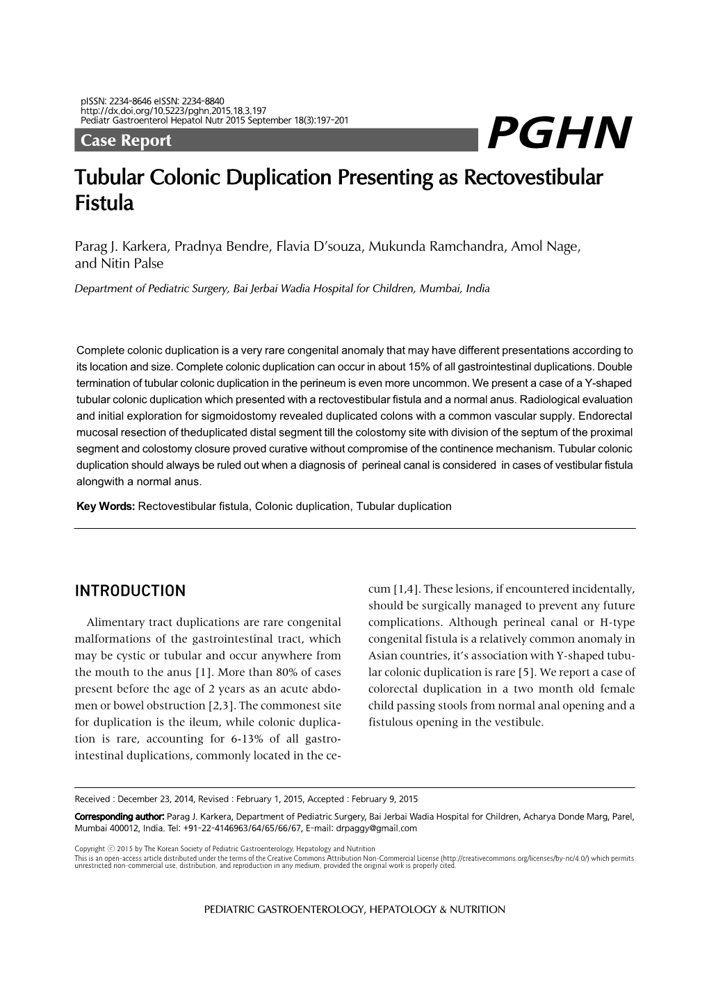 Tubular Colonic Duplication Presenting As Rectovestibular Fistula