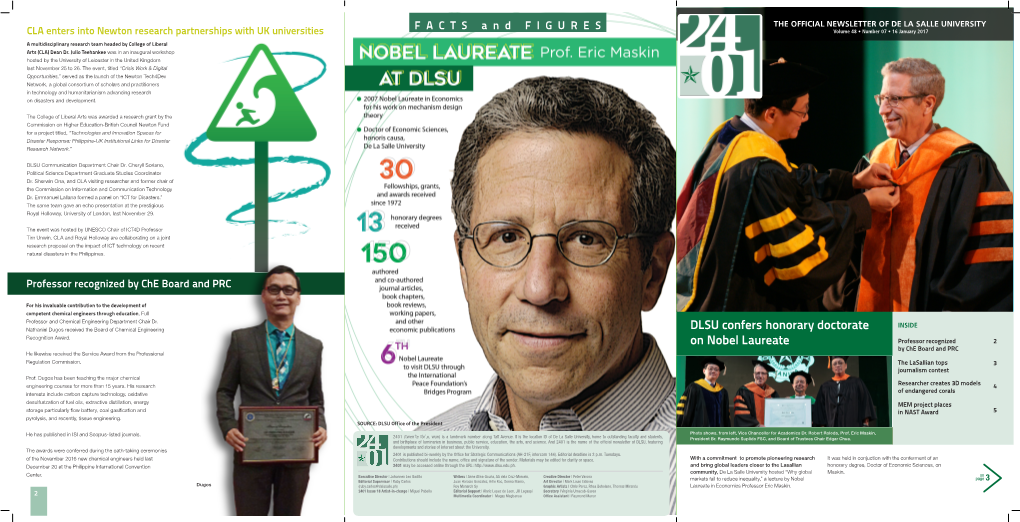 DLSU Confers Honorary Doctorate on Nobel Laureate