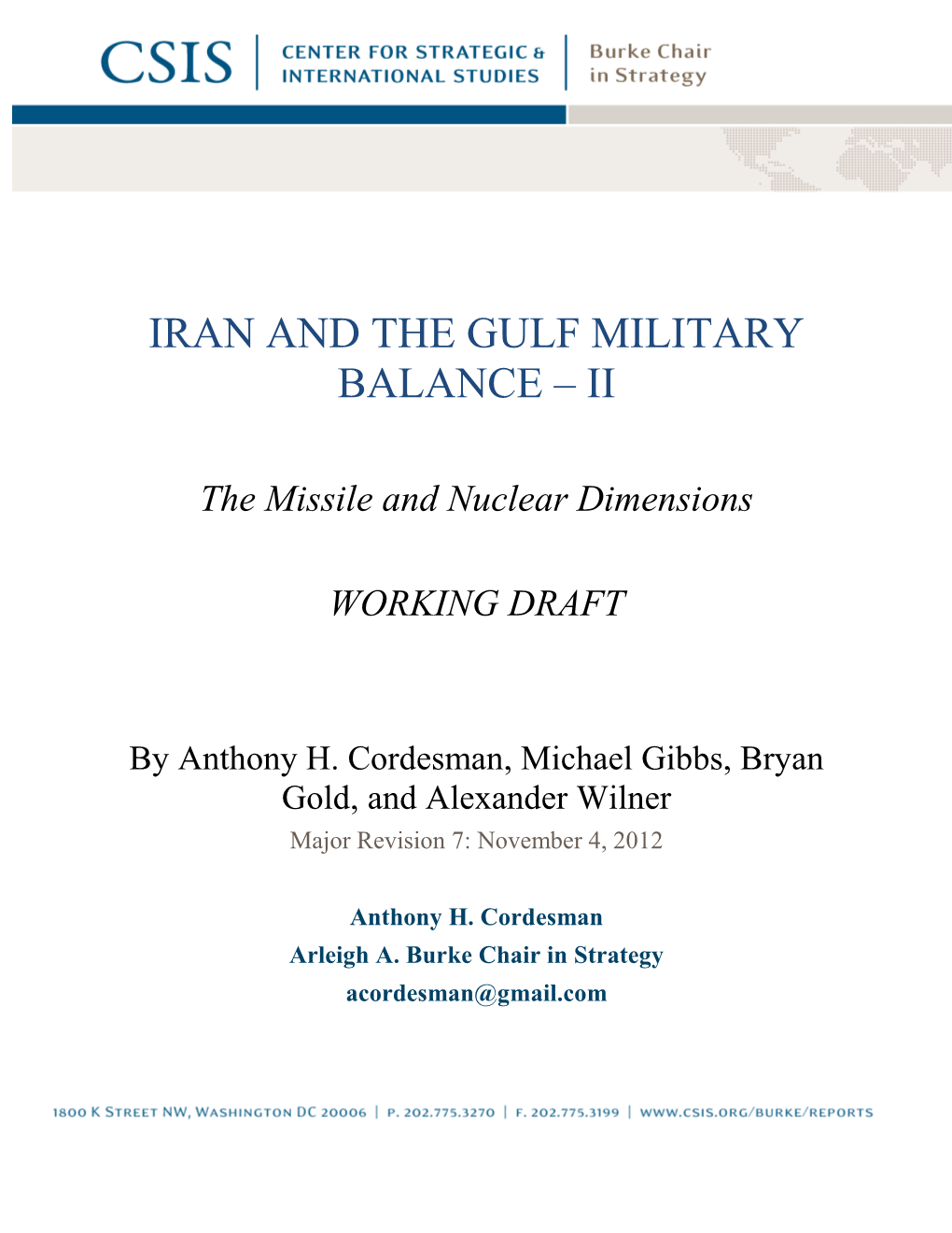 Iran and the Gulf Military Balance – Ii