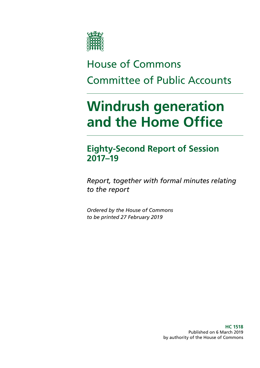 Windrush Generation and the Home Office