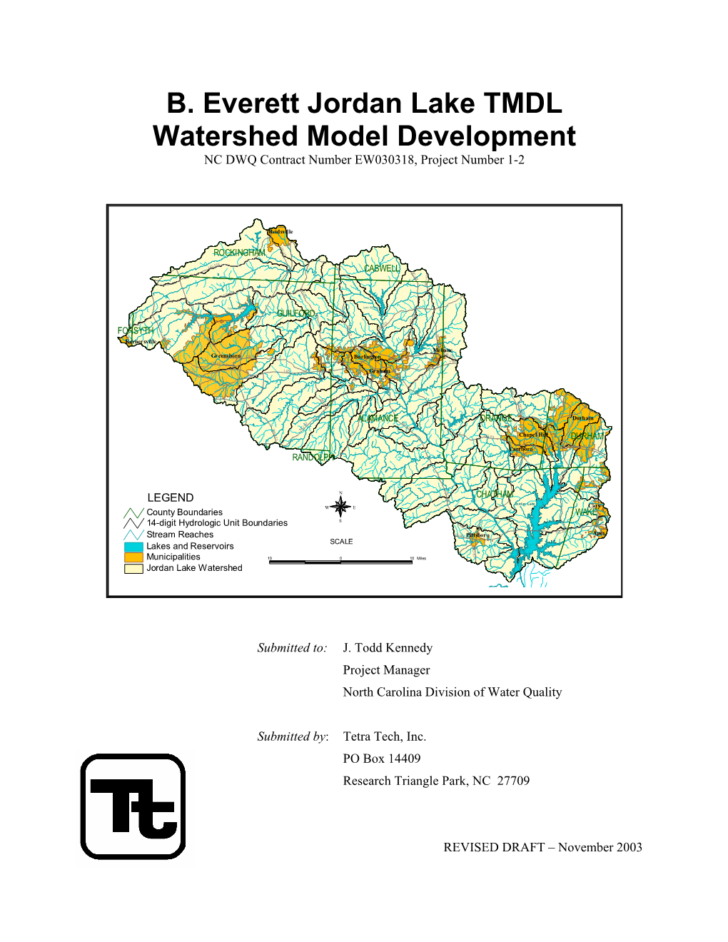 B. Everett Jordan Lake TMDL Watershed Model Development – Draft November 2003