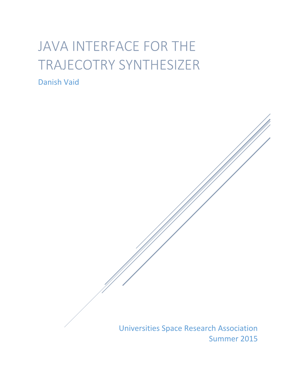 Java Interface for the Trajecotry Synthesizer