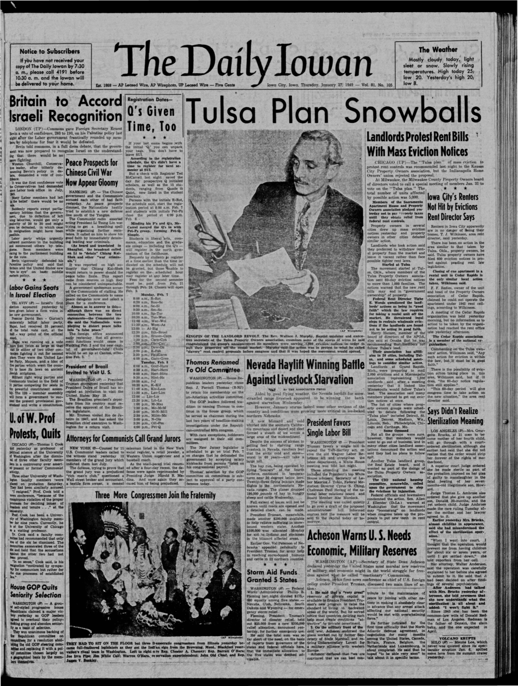 Daily Iowan (Iowa City, Iowa), 1949-01-27