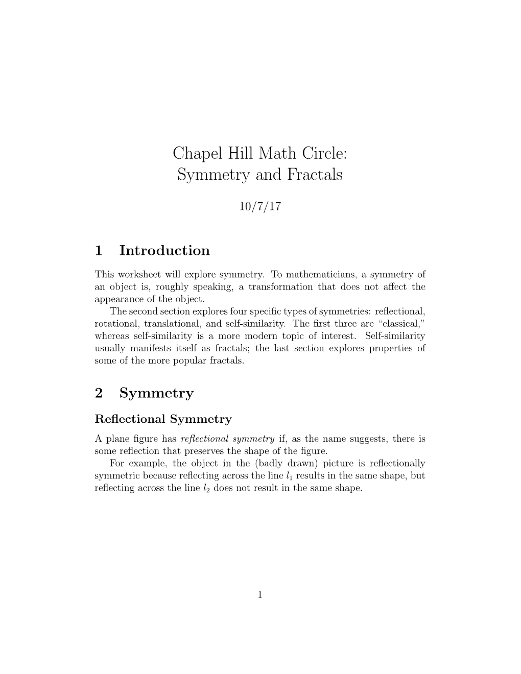 Symmetry and Fractals