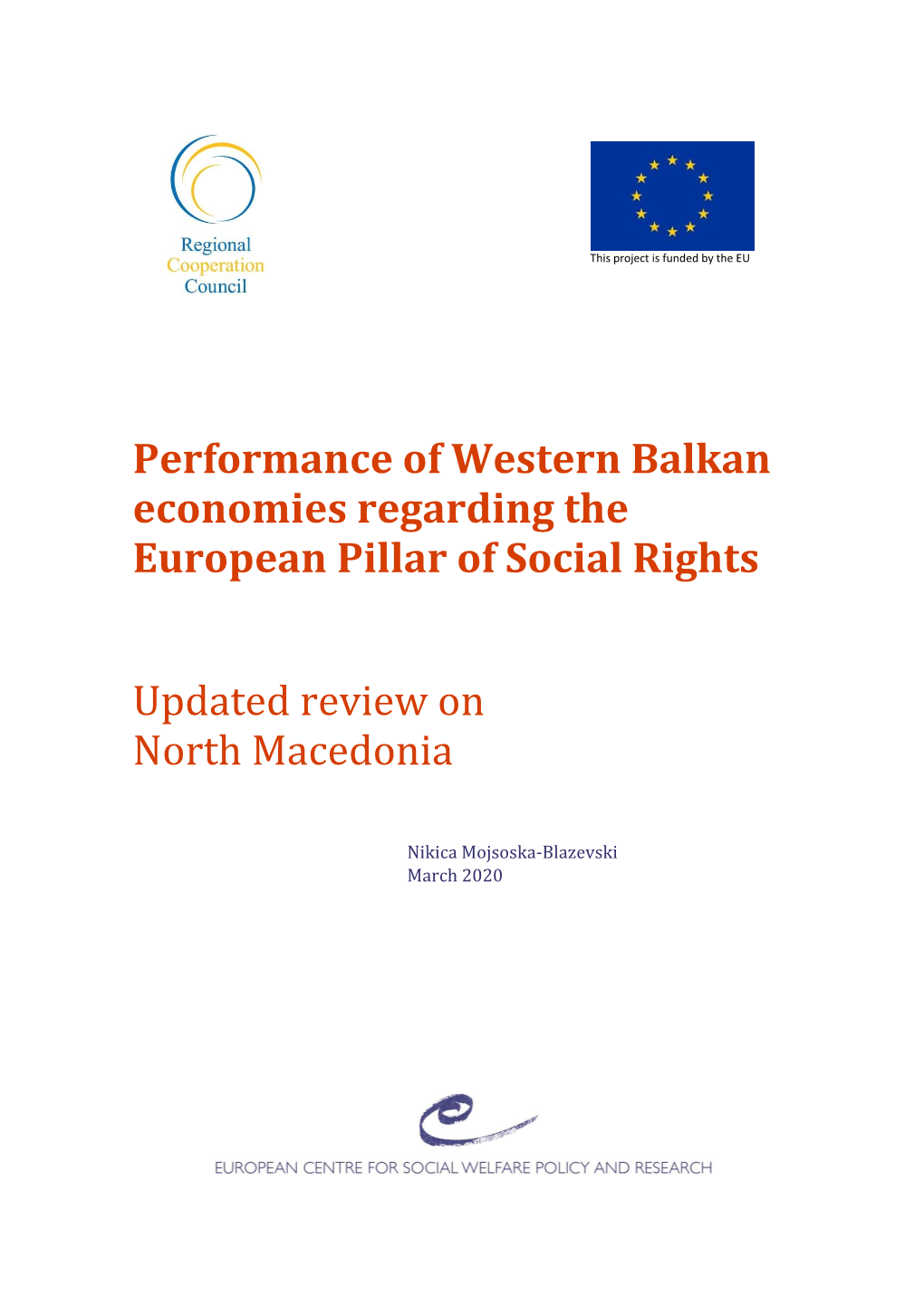 Performance of Western Balkan Economies Regarding the European Pillar of Social Rights