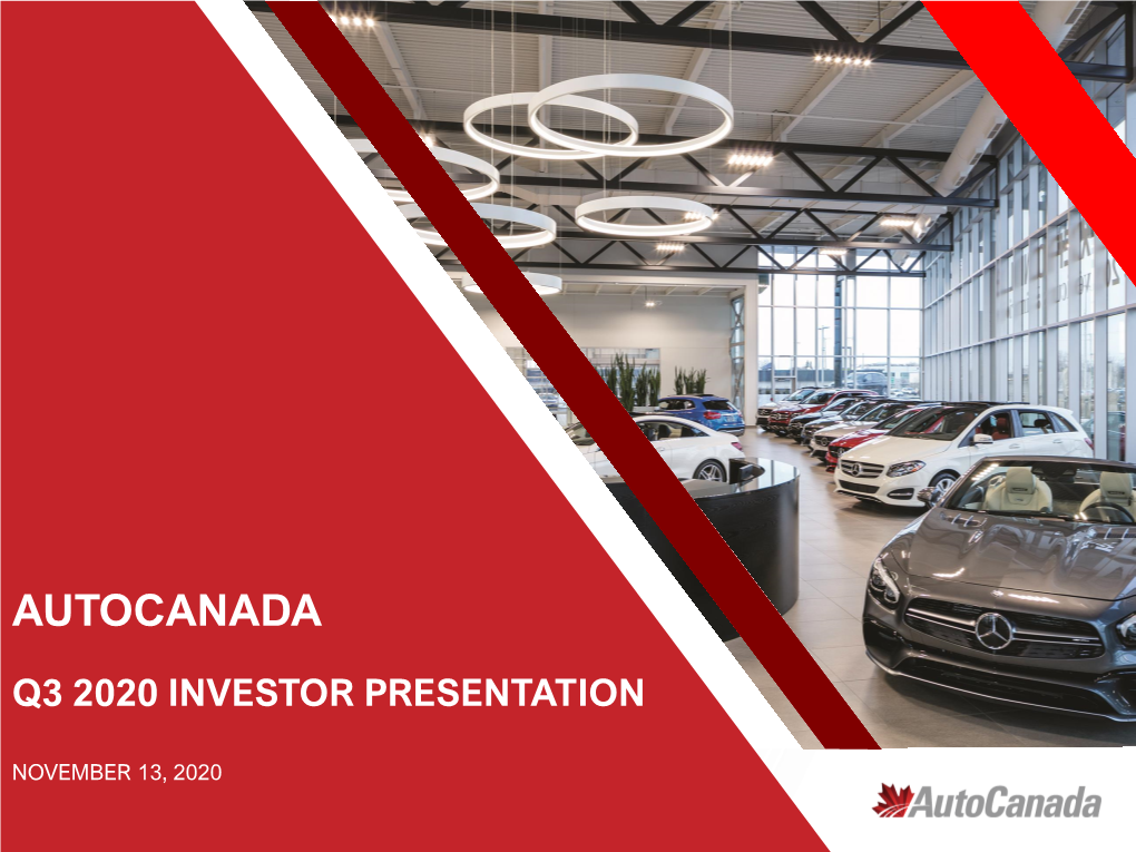 Autocanada Q3 2020 Investor Presentation