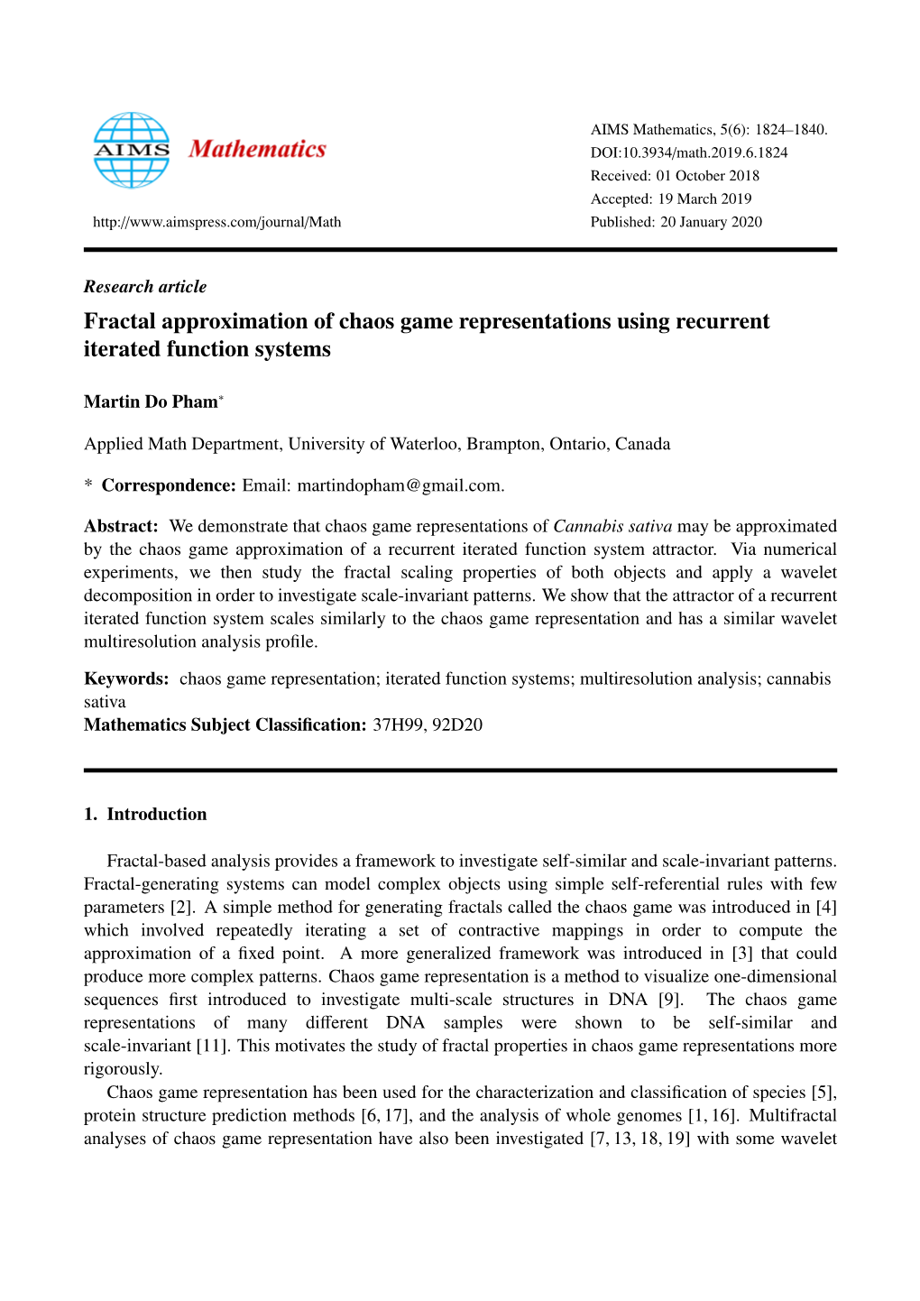 Fractal Approximation of Chaos Game Representations Using Recurrent Iterated Function Systems