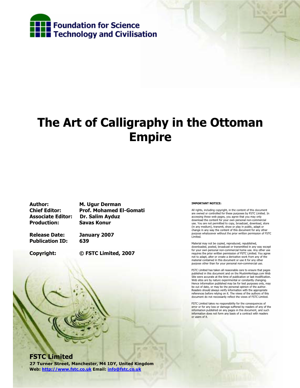 The Art of Calligraphy in the Ottoman Empire