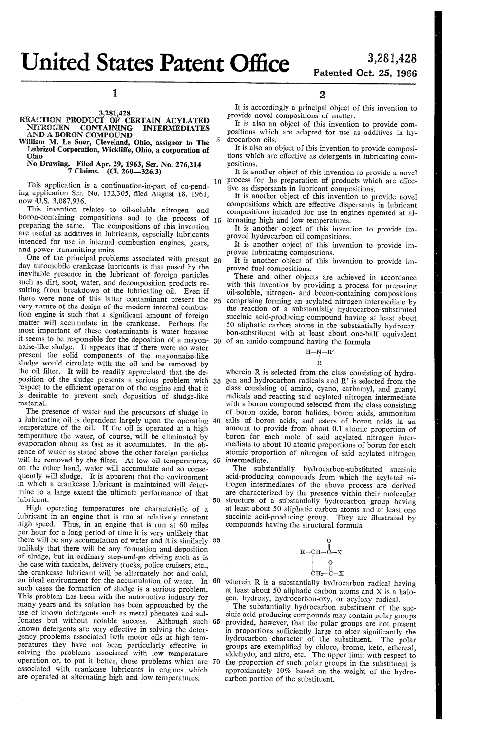 United States Patent Office Patented Oct