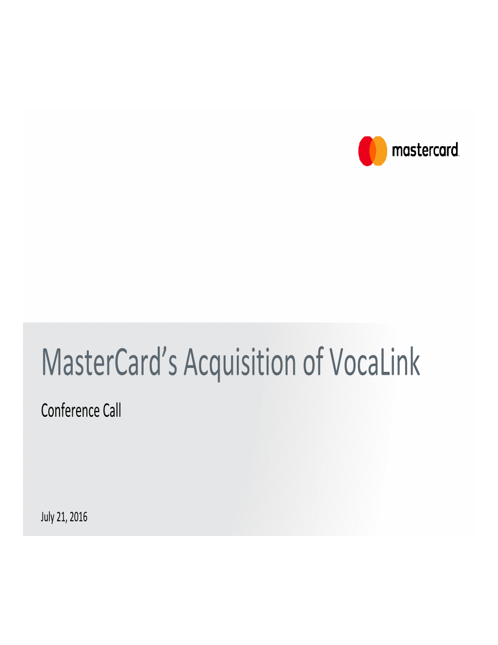 Mastercard's Acquisition of Vocalink