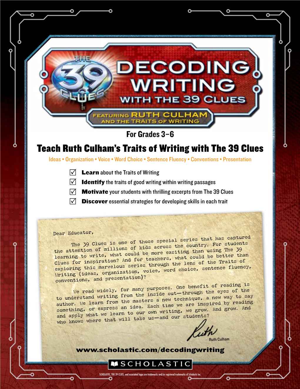 Teach Ruth Culham's Traits of Writing with the 39 Clues
