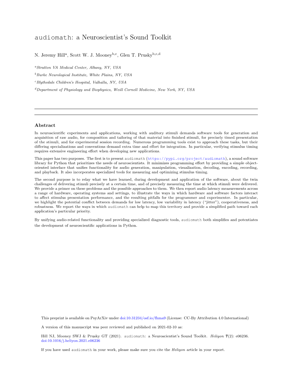 Audiomath: a Neuroscientist's Sound Toolkit