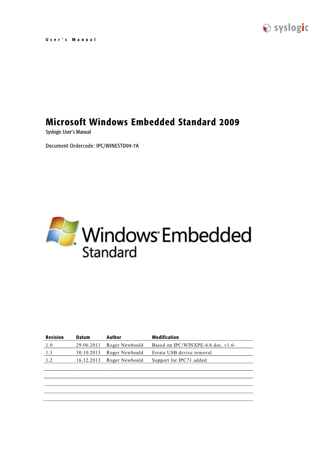 User Manual BSP Windows Embedded Standard 2009 Pdf 625KB