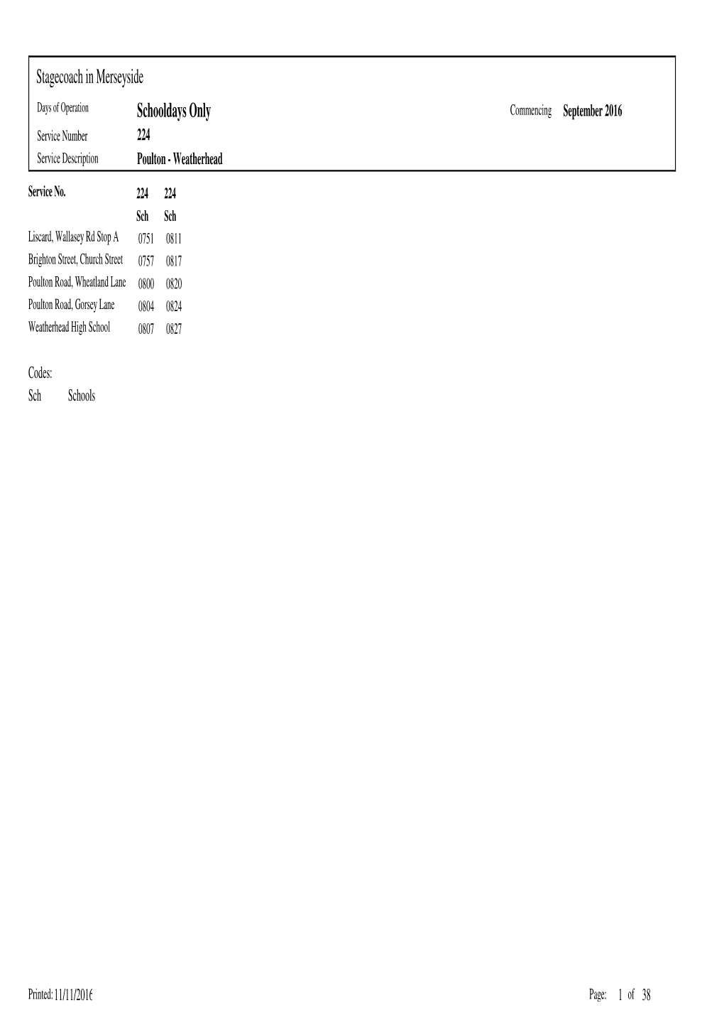 Wirral School Timetables