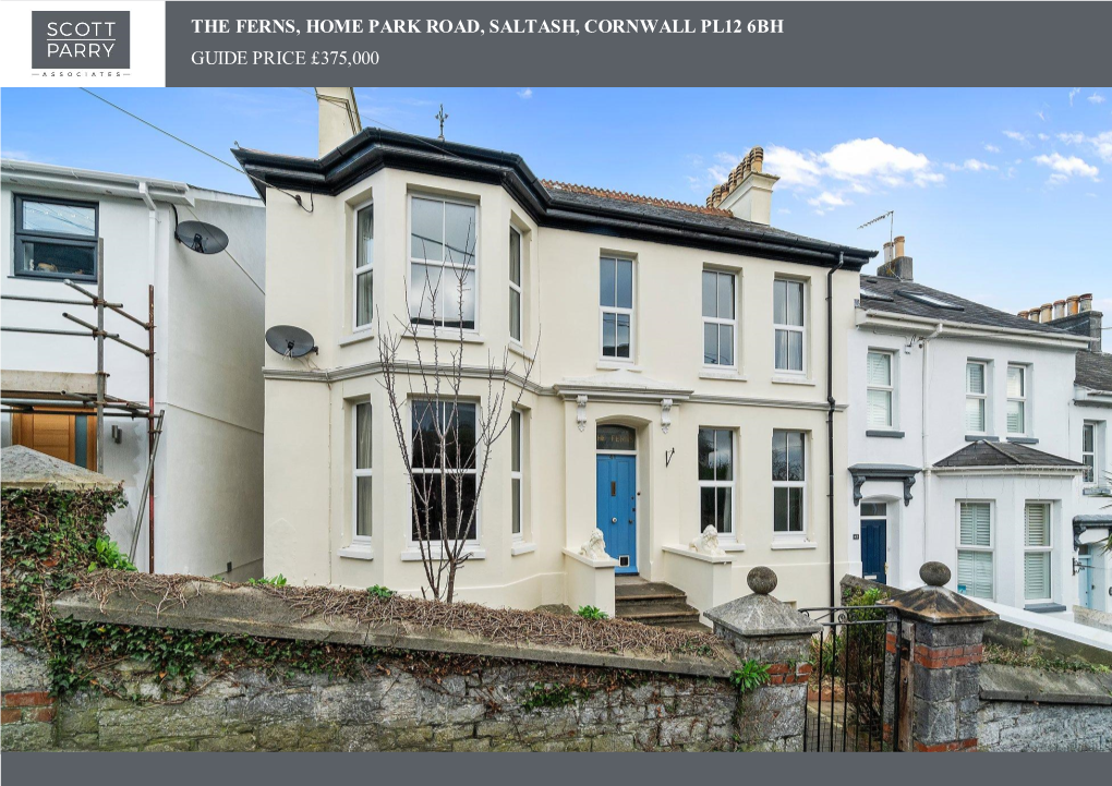 The Ferns, Home Park Road, Saltash, Cornwall Pl12 6Bh Guide Price £375,000