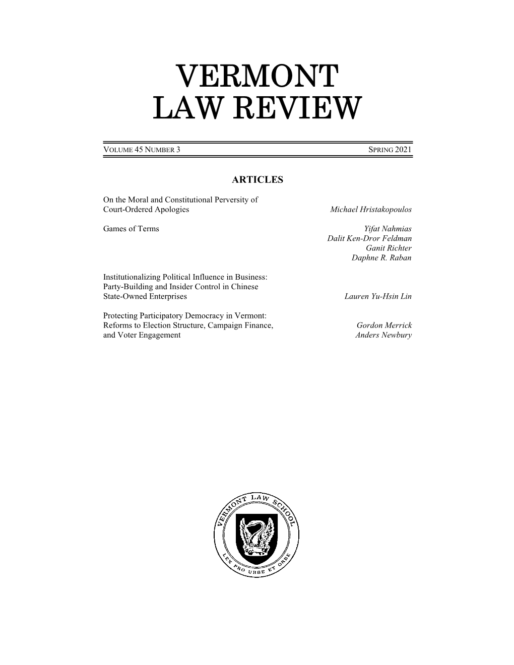 Vermont Law Review