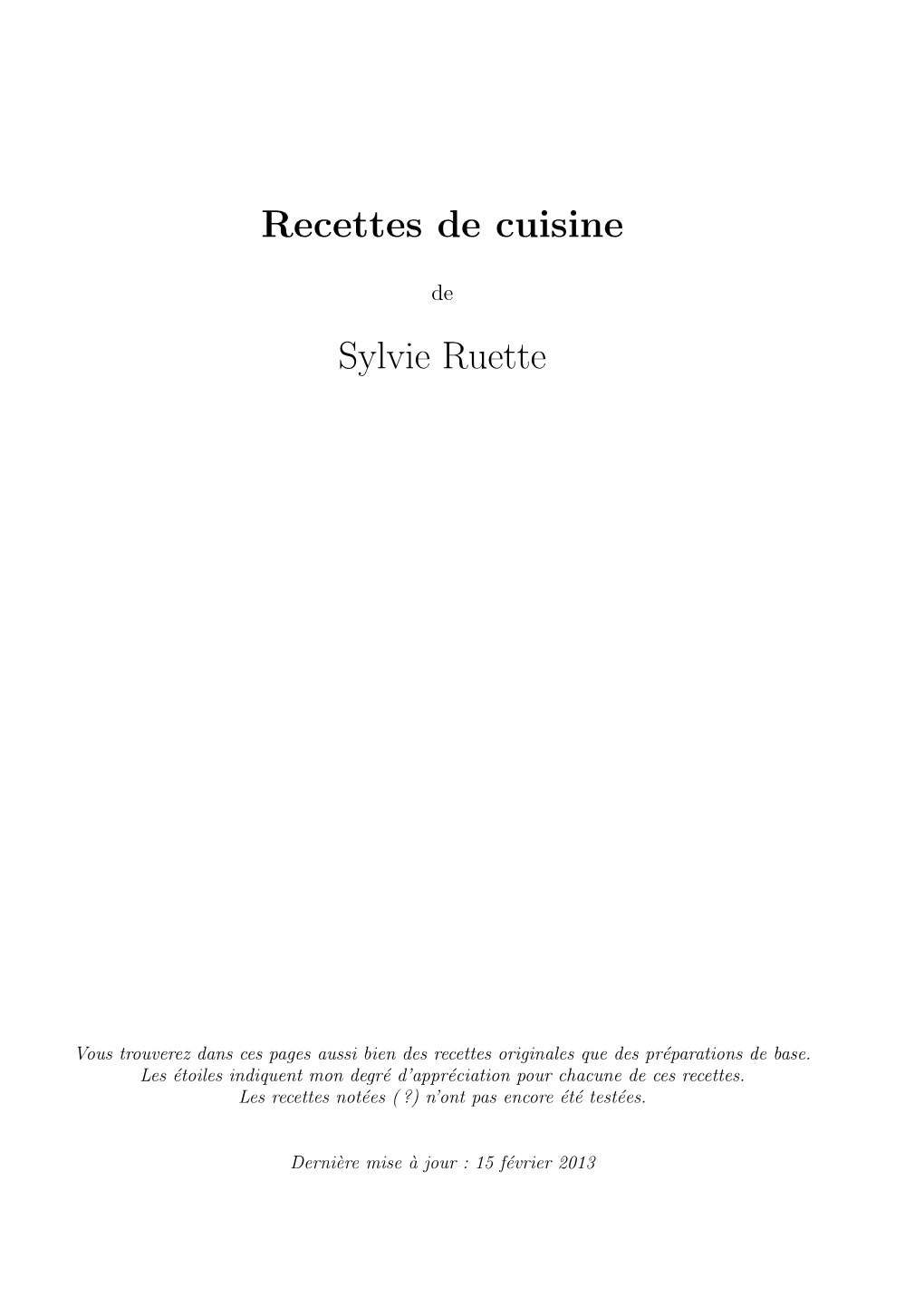 Recettes De Cuisine Sylvie Ruette