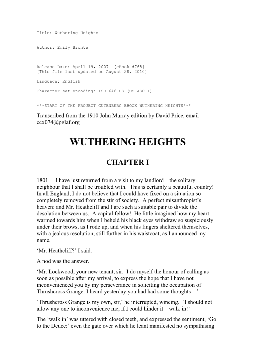 Title: Wuthering Heights