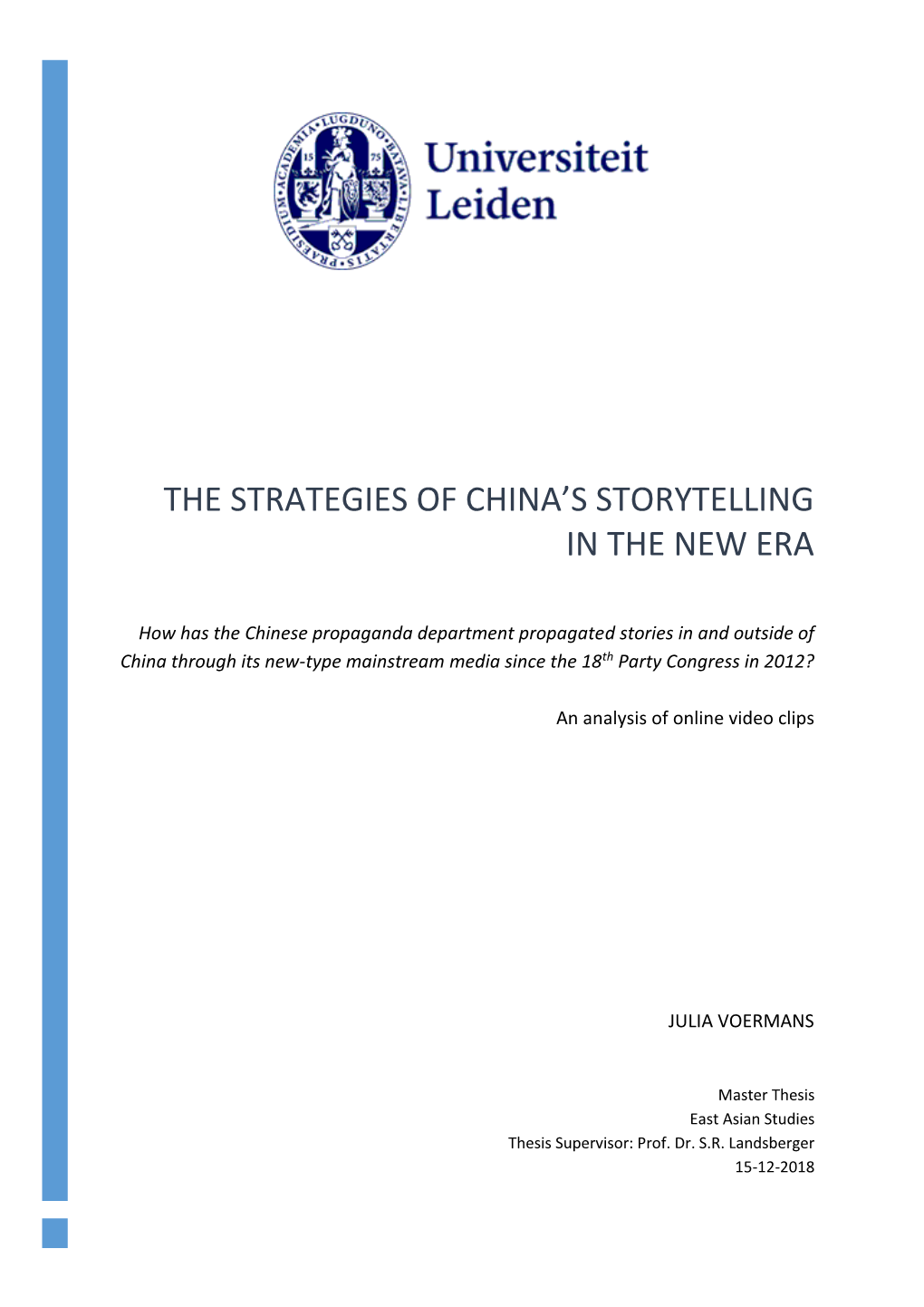 The Strategies of China's Storytelling in the New