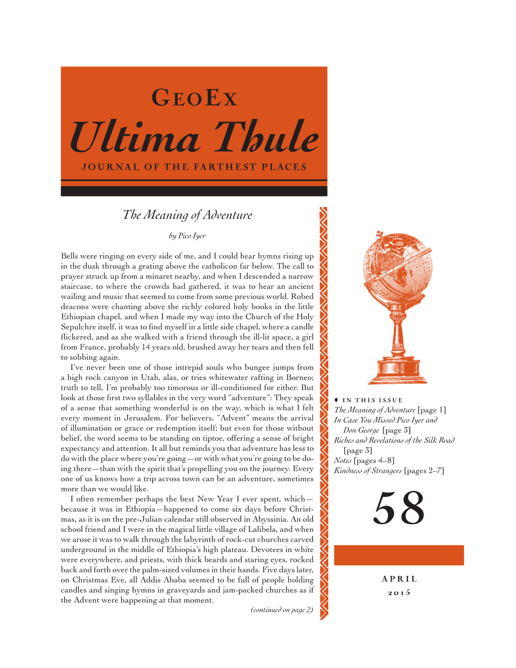 Ultima Thule JOURNAL of the FARTHEST PLACES