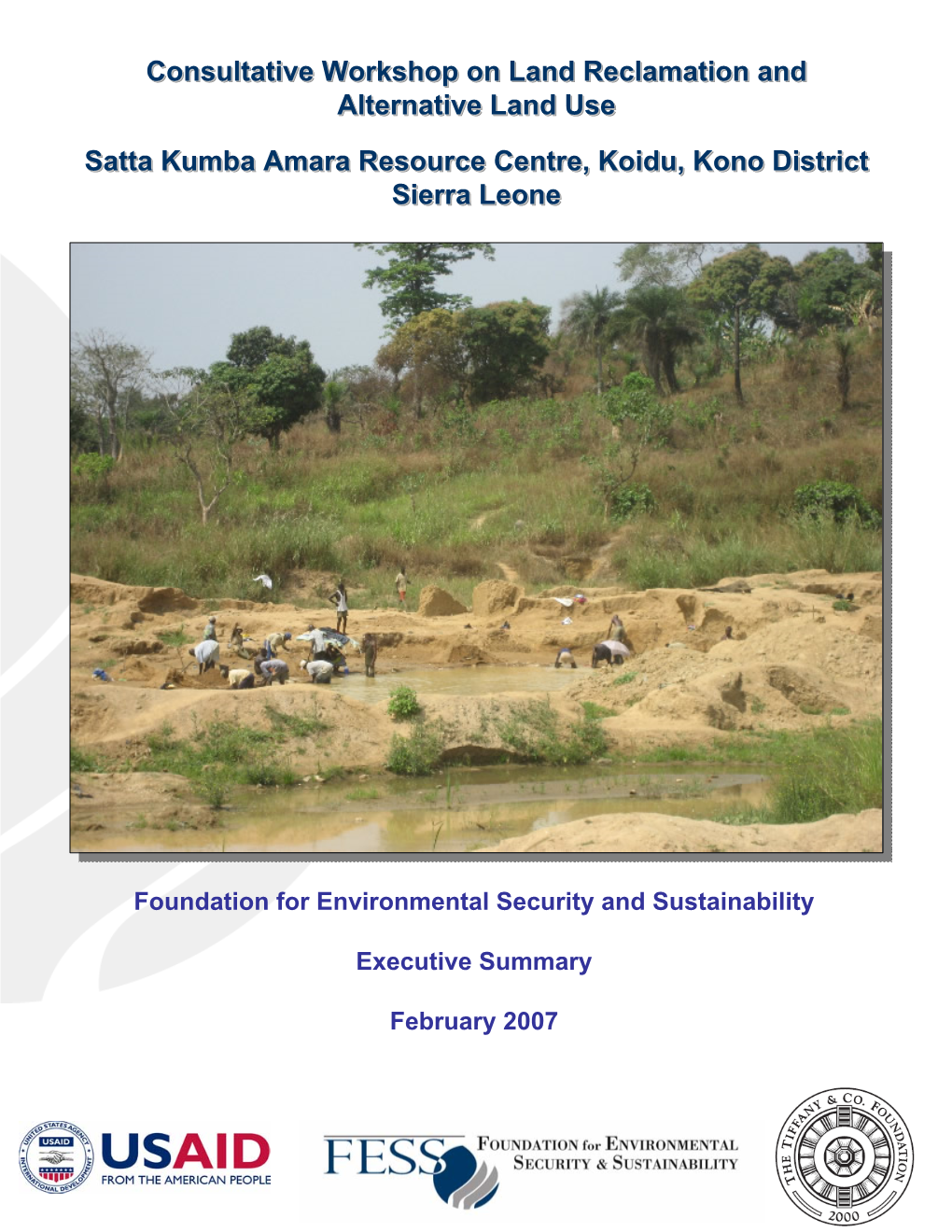 Consultative Workshop on Land Reclamation and Alternative Land Use