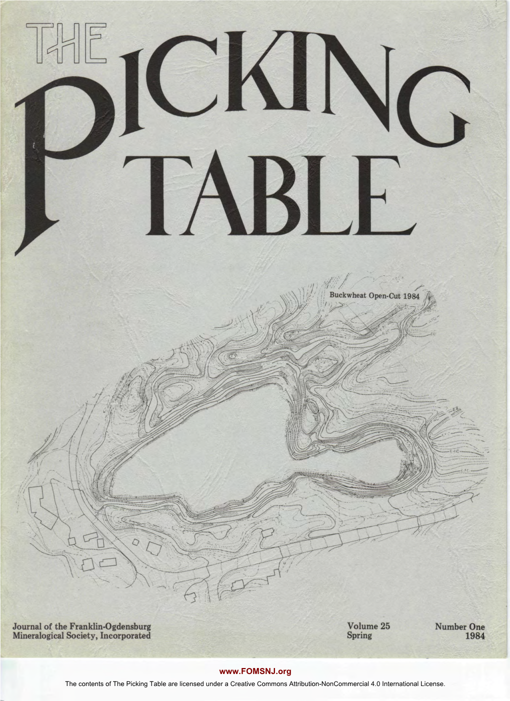 The Picking Table Volume 25, No. 1 – Spring 1984