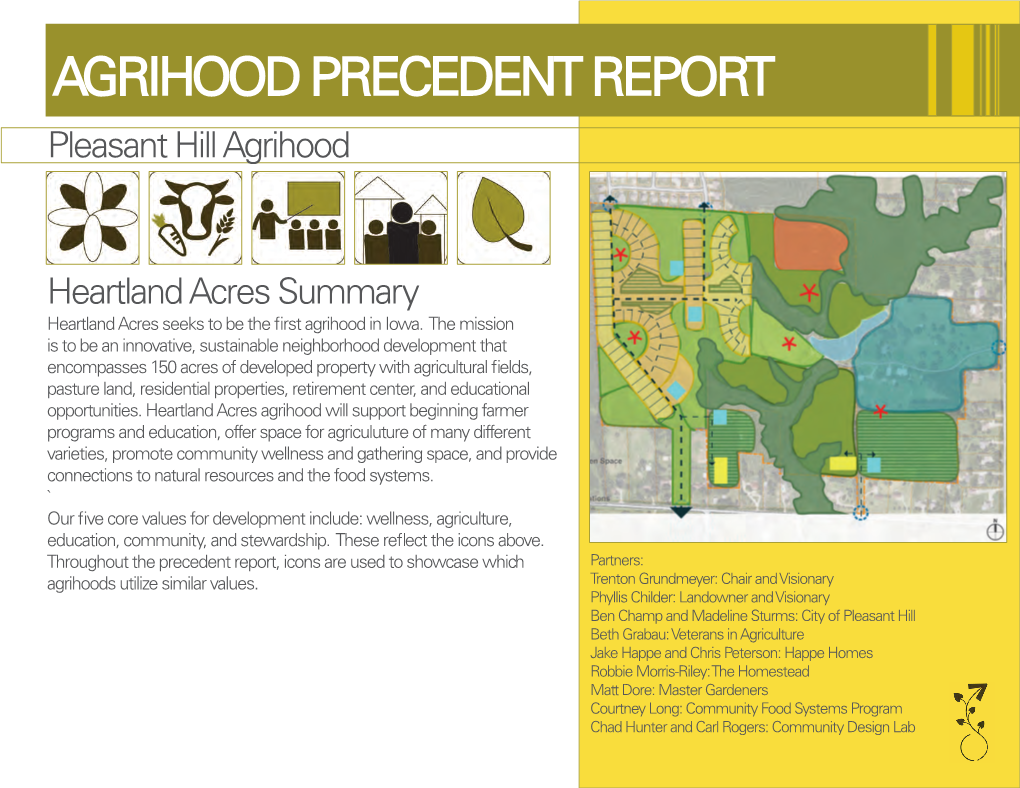 AGRIHOOD PRECEDENT REPORT Pleasant Hill Agrihood