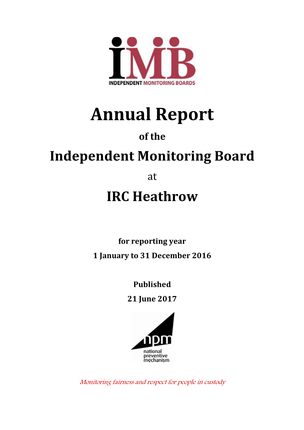 IRC Heathrow for Reporting Year 1 January to 31
