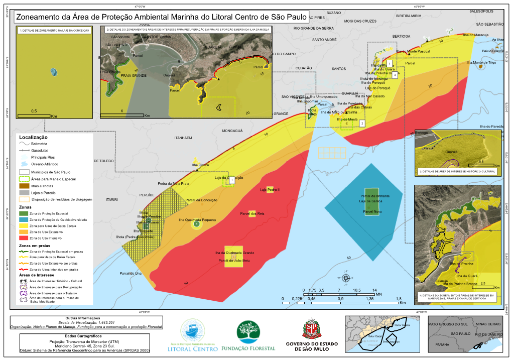 Zoneamento Da Área De Proteção Ambiental Marinha Do Litoral